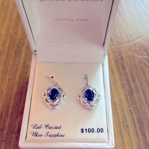 Blue Sapphire drop earrings
